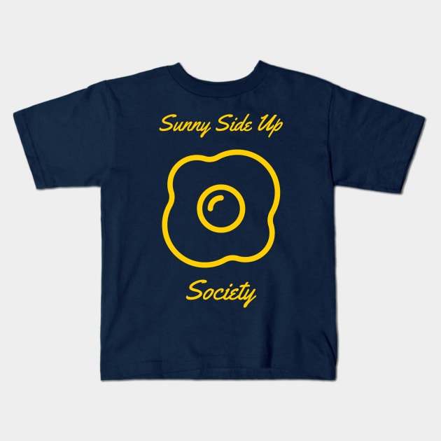 Sunny Side Up Egg Society Outline Kids T-Shirt by InkyArt